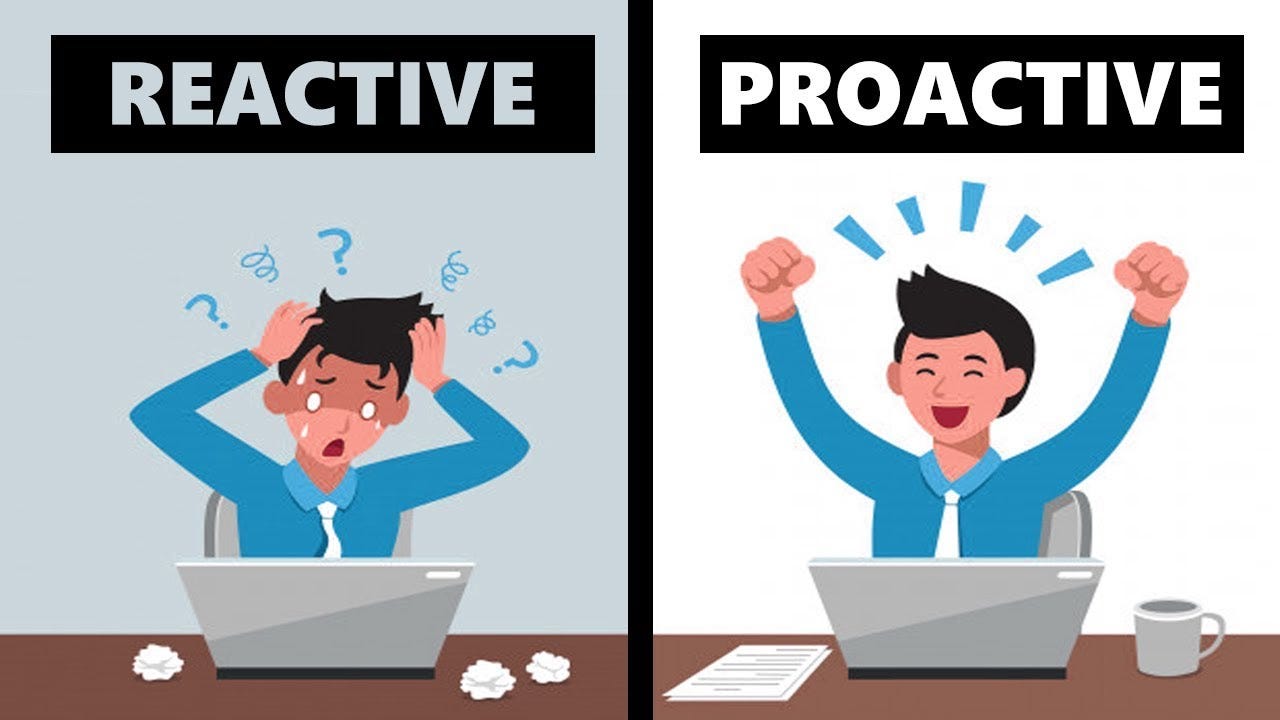 Proactive not Reactive